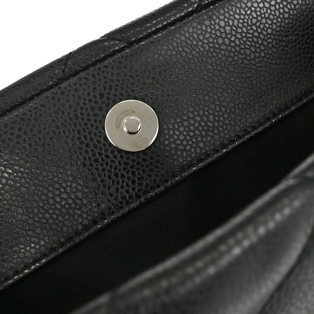 Chanel Black Caviar Skin Tote Chain Handbag