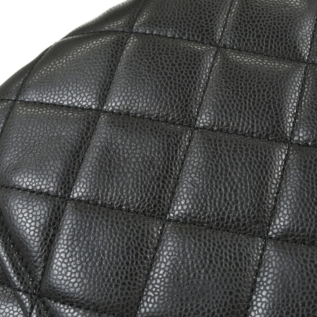 Chanel Black Caviar Skin Tote Chain Handbag
