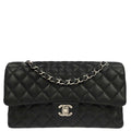 Chanel Black Caviar Skin Medium Classic Double Flap Shoulder Bag