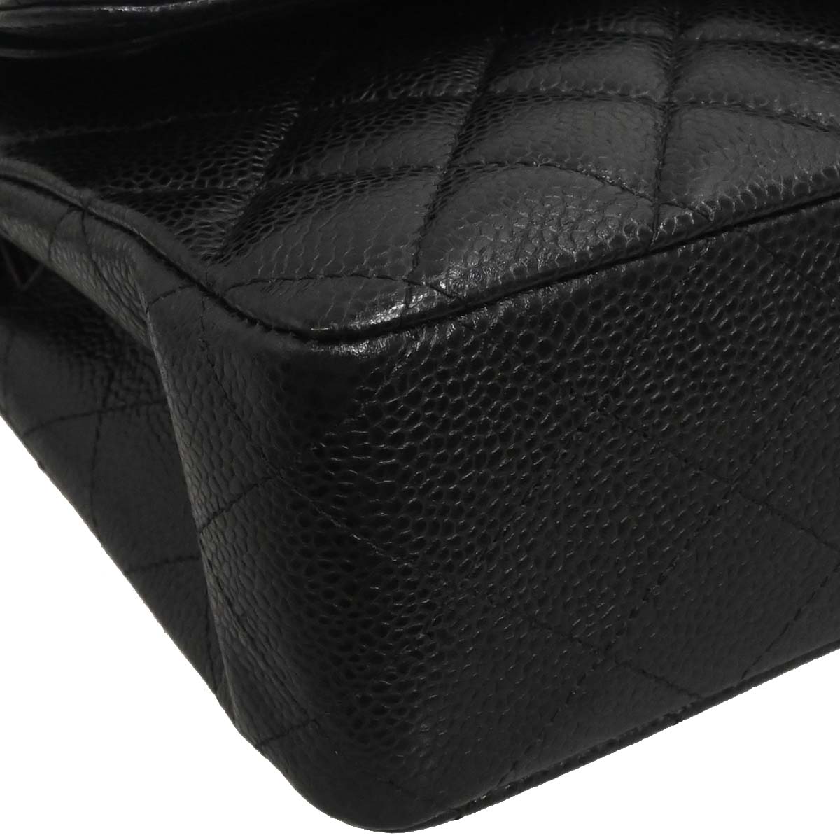 Chanel Black Caviar Skin Medium Classic Double Flap Shoulder Bag