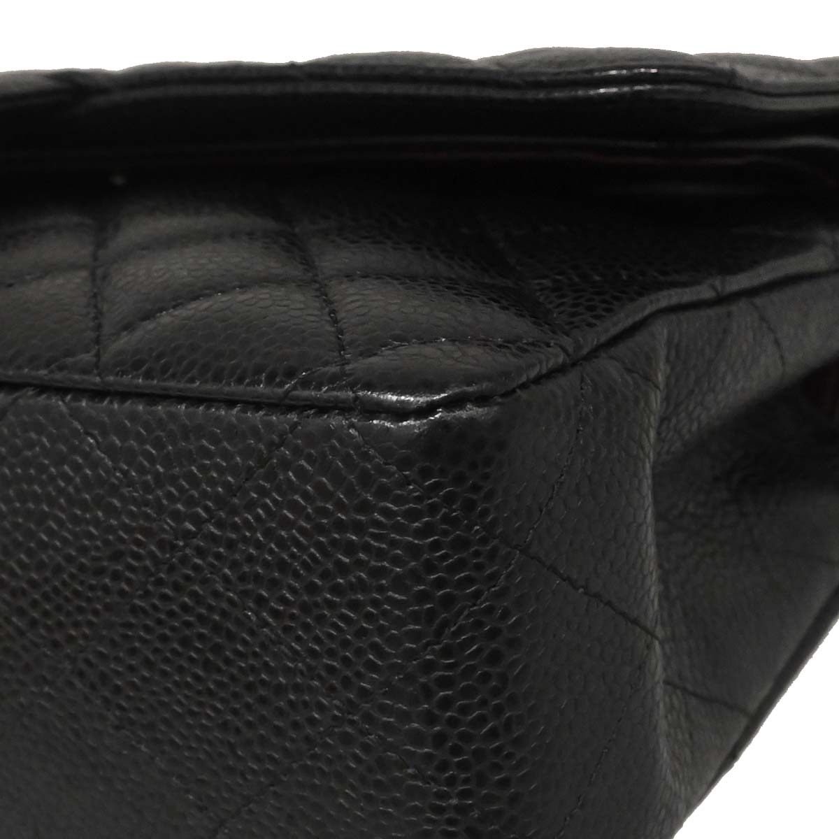 Chanel Black Caviar Skin Medium Classic Double Flap Shoulder Bag