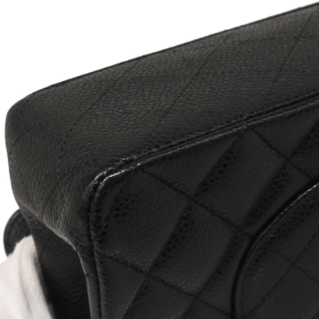 Chanel Black Caviar Skin Medium Classic Double Flap Shoulder Bag