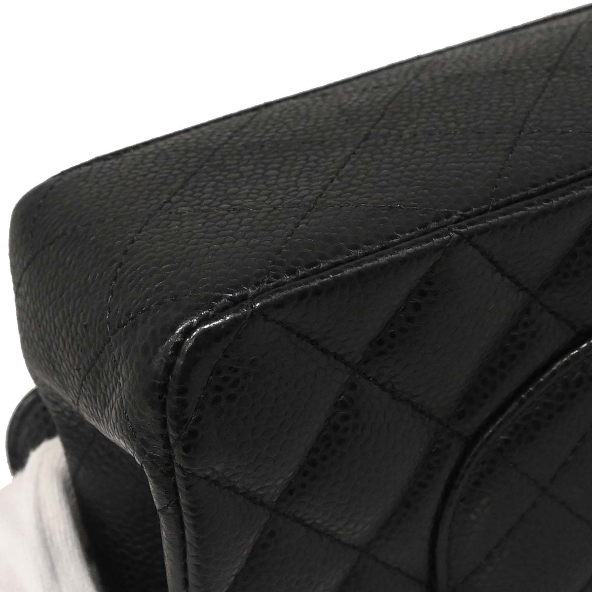 Chanel Black Caviar Skin Medium Classic Double Flap Shoulder Bag