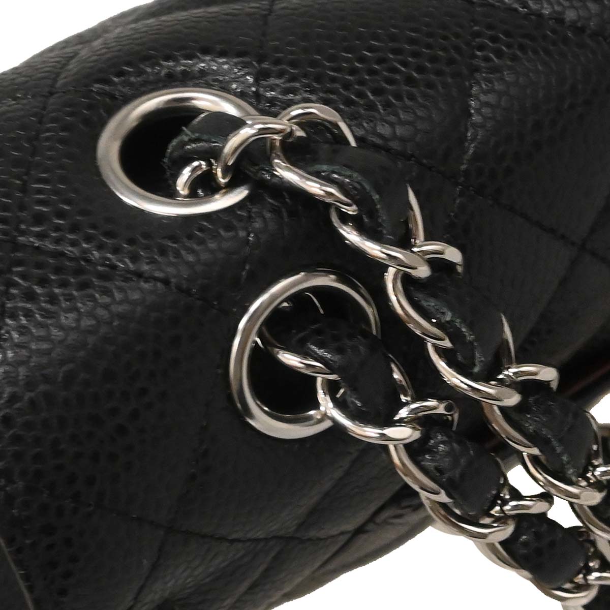 Chanel Black Caviar Skin Medium Classic Double Flap Shoulder Bag