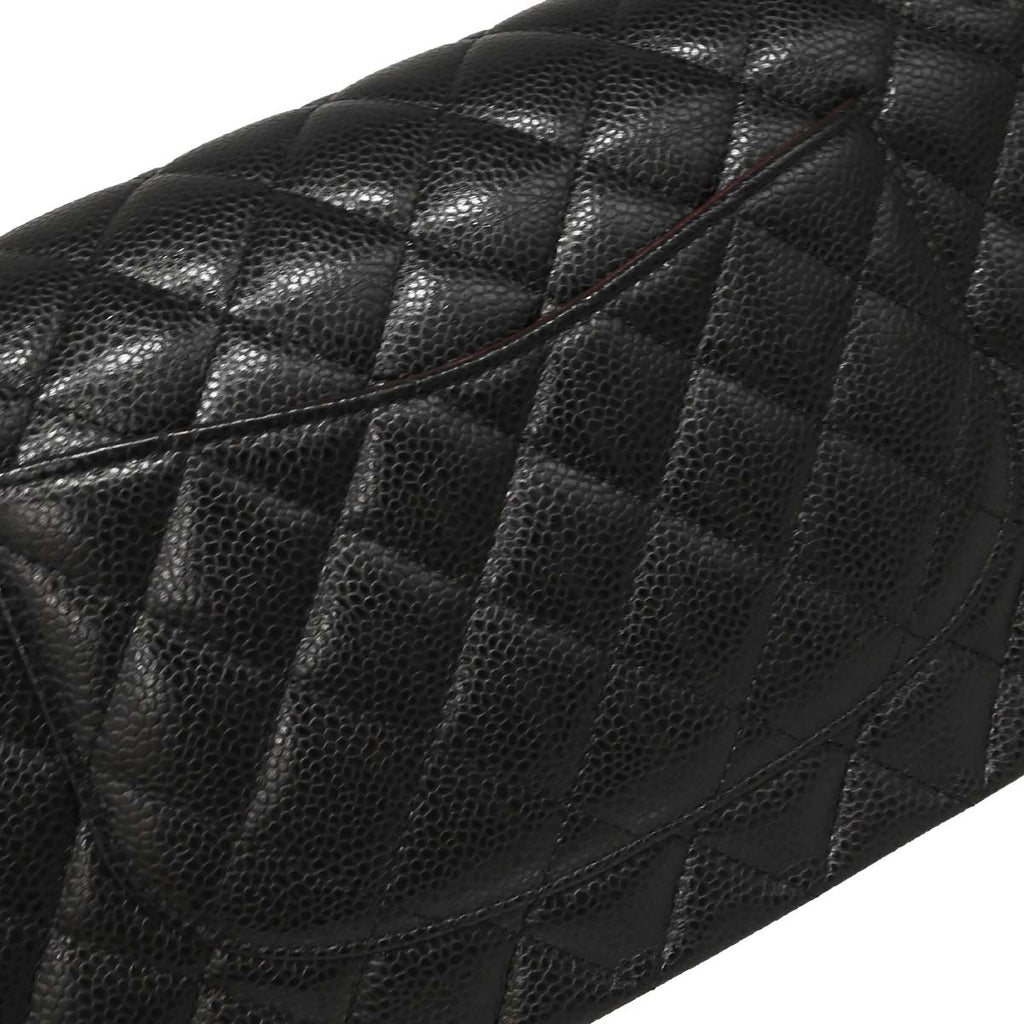 Chanel Black Caviar Skin Medium Classic Double Flap Shoulder Bag