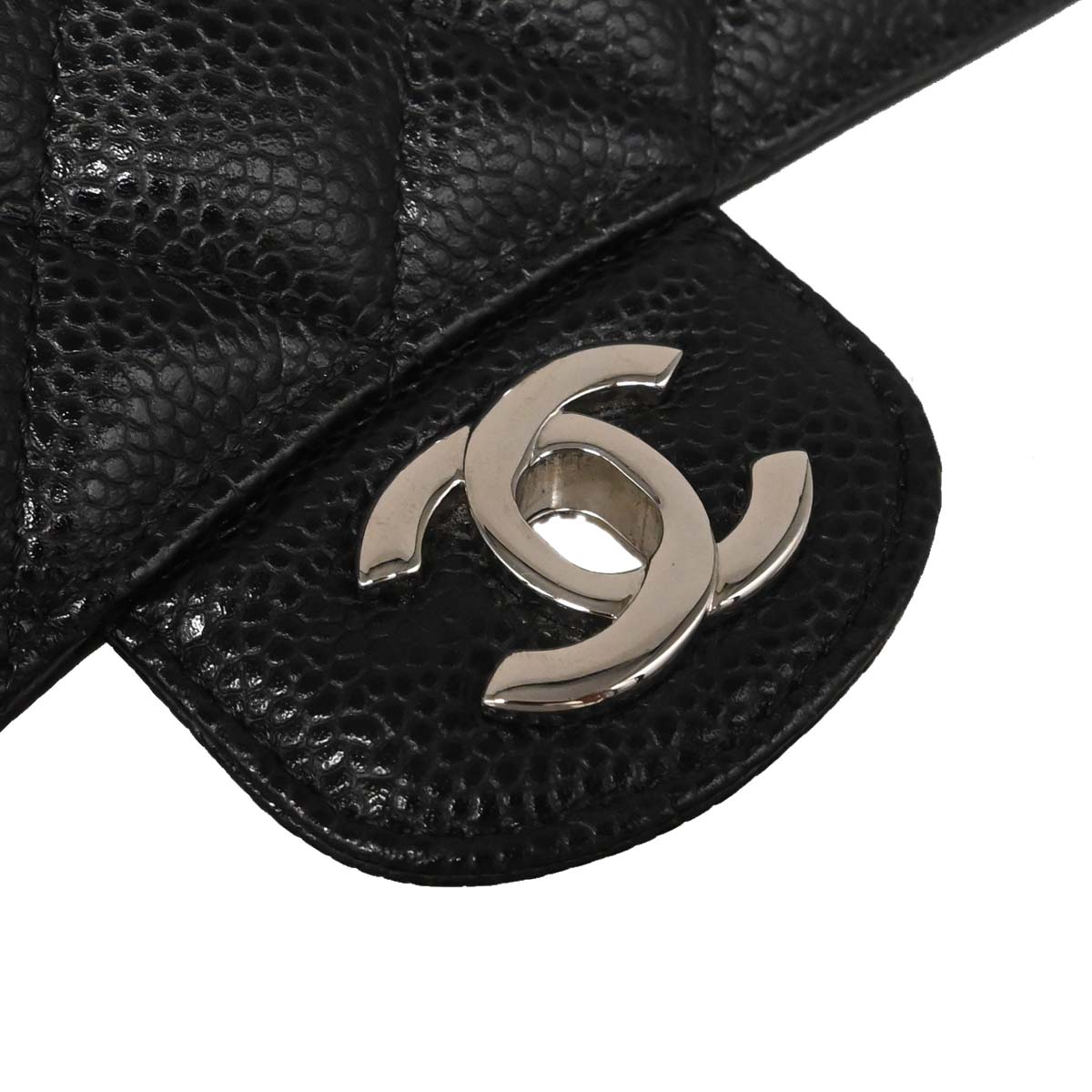Chanel Black Caviar Skin Medium Classic Double Flap Shoulder Bag