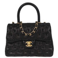 Chanel 2017 Black Lambskin Top Handle 2way Shoulder Handbag