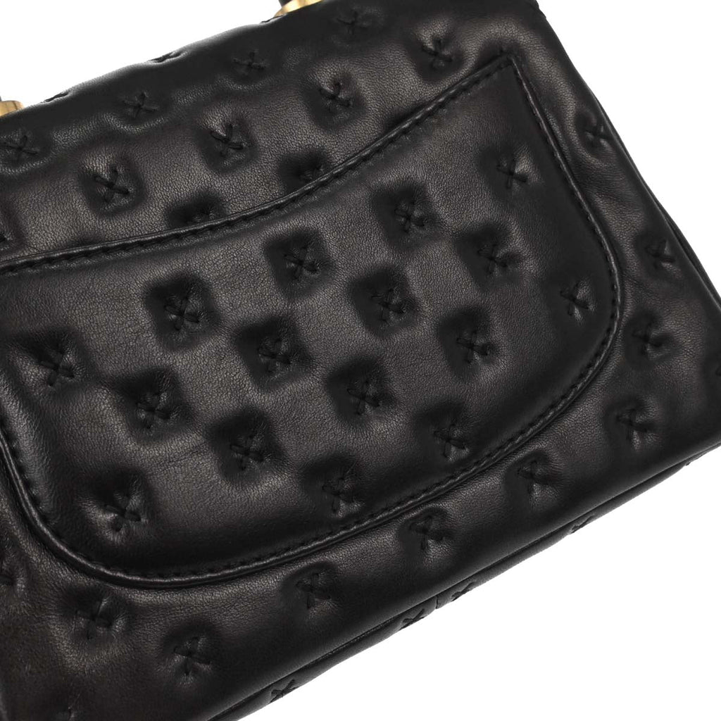Chanel 2017 Black Lambskin Top Handle 2way Shoulder Handbag
