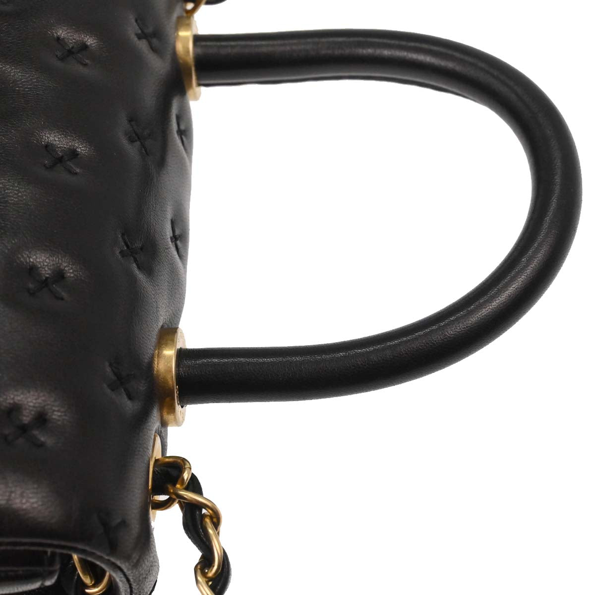Chanel 2017 Black Lambskin Top Handle 2way Shoulder Handbag