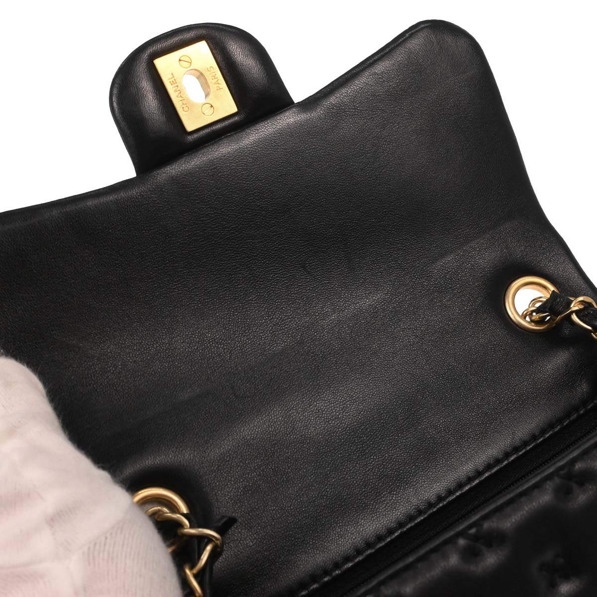 Chanel 2017 Black Lambskin Top Handle 2way Shoulder Handbag