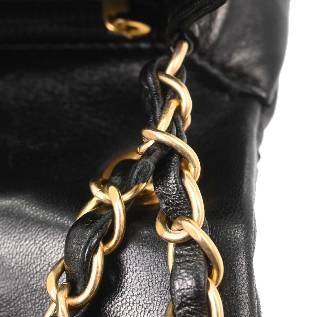 Chanel 2017 Black Lambskin Top Handle 2way Shoulder Handbag