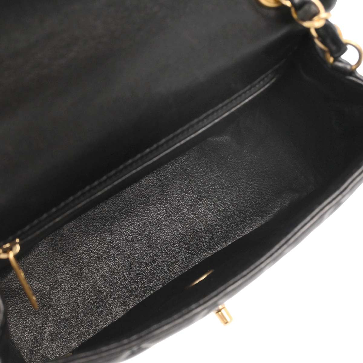 Chanel 2017 Black Lambskin Top Handle 2way Shoulder Handbag