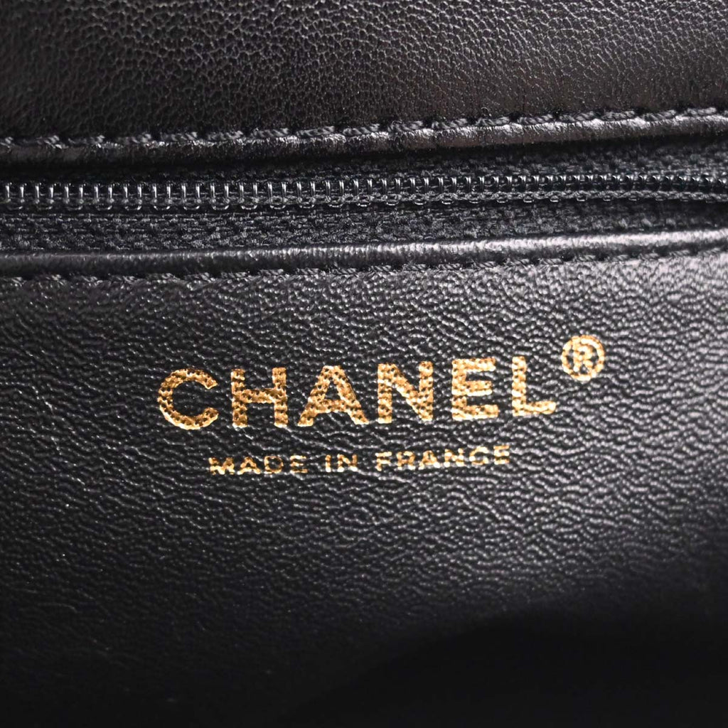 Chanel 2017 Black Lambskin Top Handle 2way Shoulder Handbag