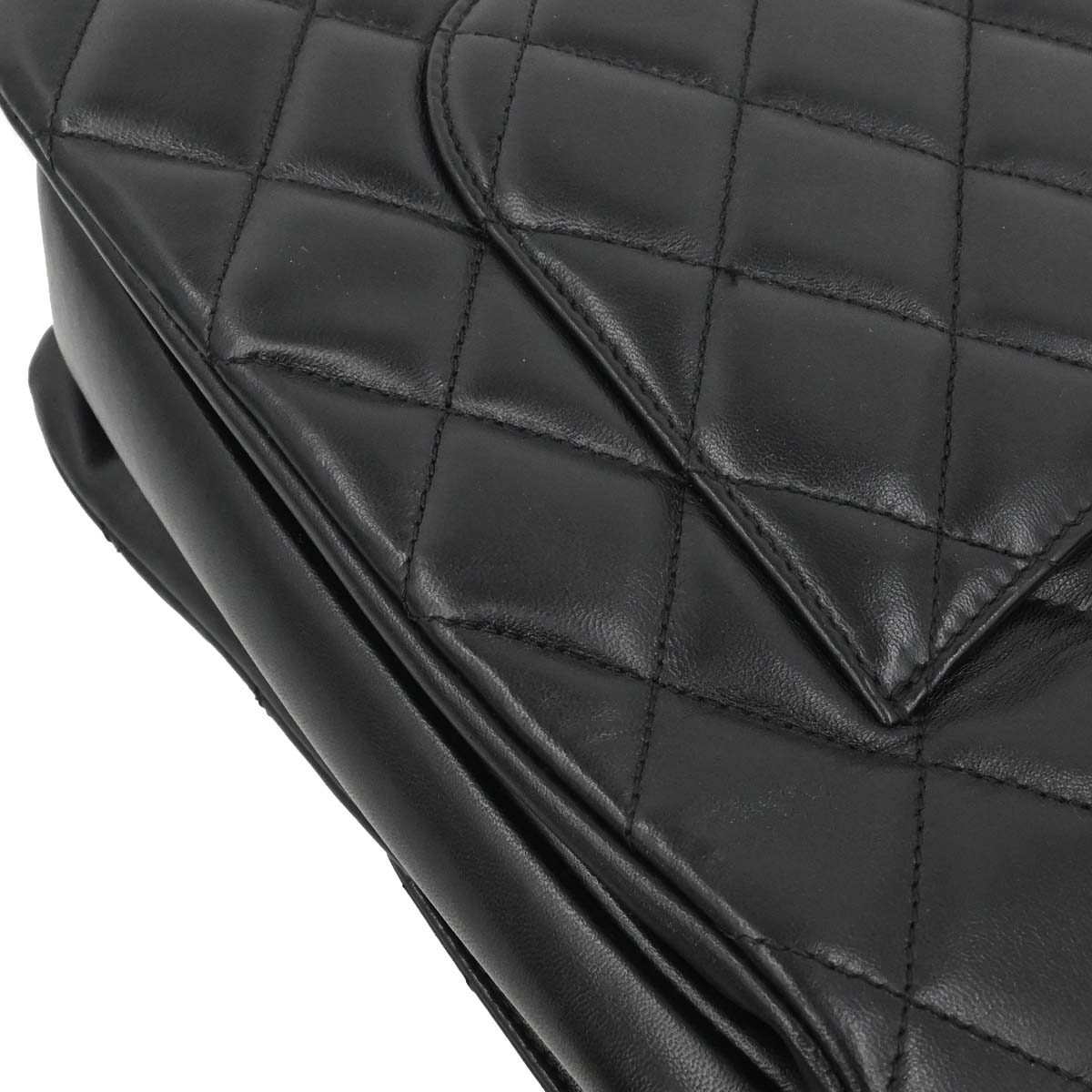 Chanel 2014 Black Lambskin Top Handle 2way Shoulder Handbag