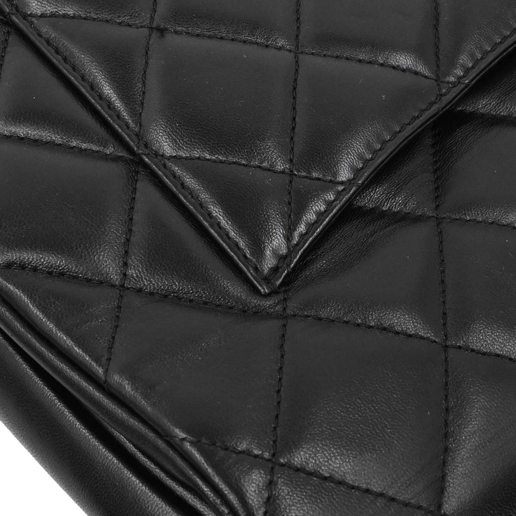 Chanel 2014 Black Lambskin Top Handle 2way Shoulder Handbag