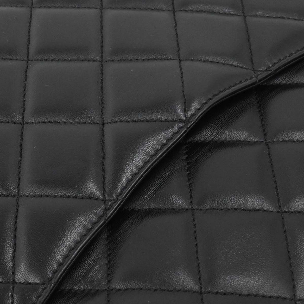 Chanel 2014 Black Lambskin Top Handle 2way Shoulder Handbag