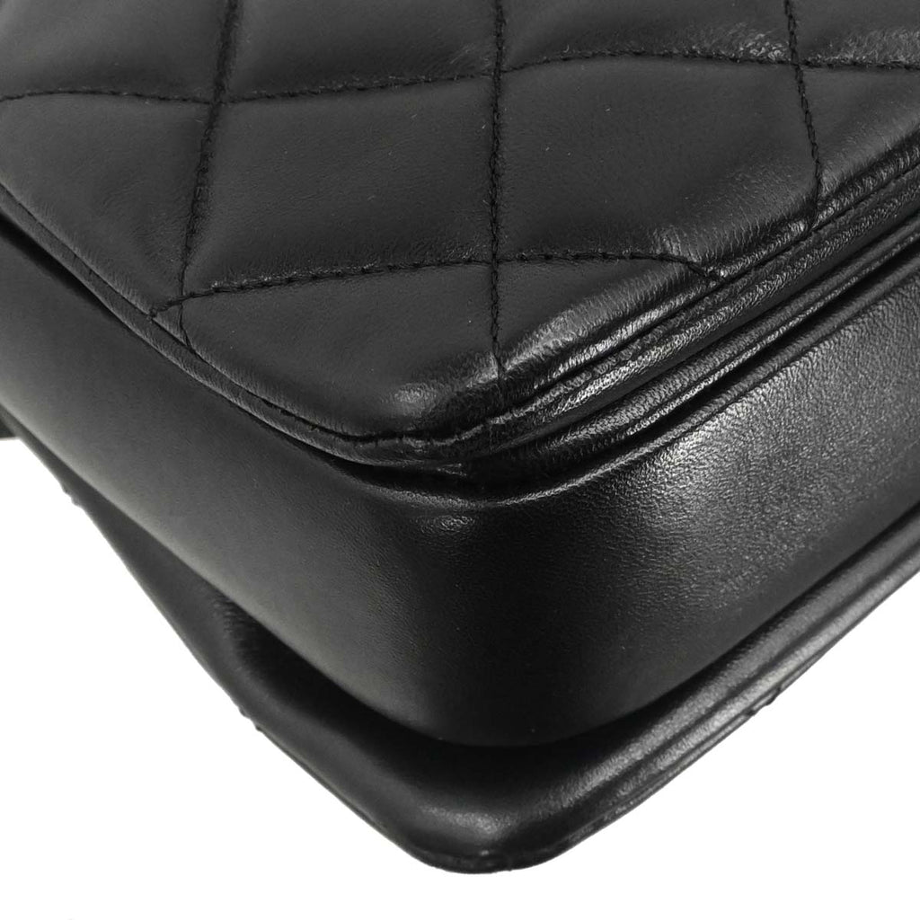 Chanel 2014 Black Lambskin Top Handle 2way Shoulder Handbag