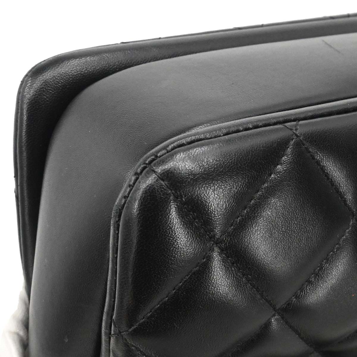 Chanel 2014 Black Lambskin Top Handle 2way Shoulder Handbag