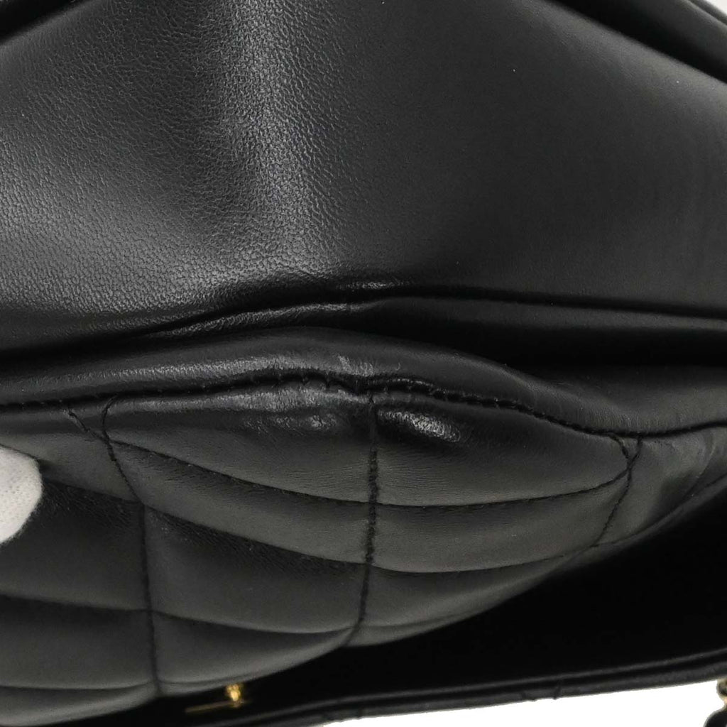 Chanel 2014 Black Lambskin Top Handle 2way Shoulder Handbag