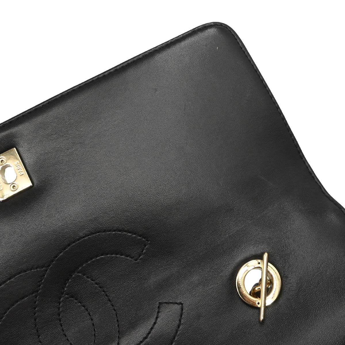 Chanel 2014 Black Lambskin Top Handle 2way Shoulder Handbag