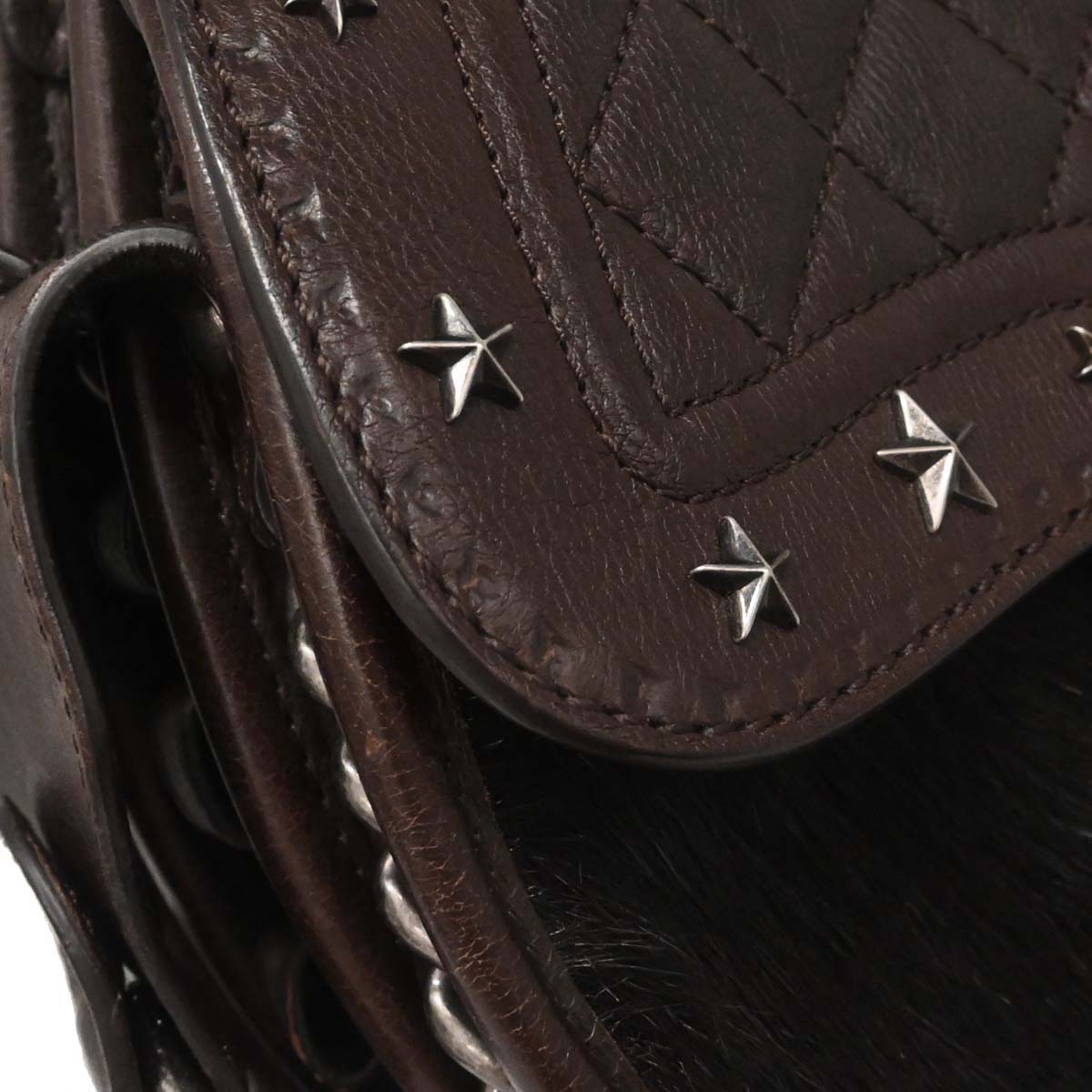 Chanel Brown Calfskin Pony Hair Paris-Dallas Saddle Shoulder Bag