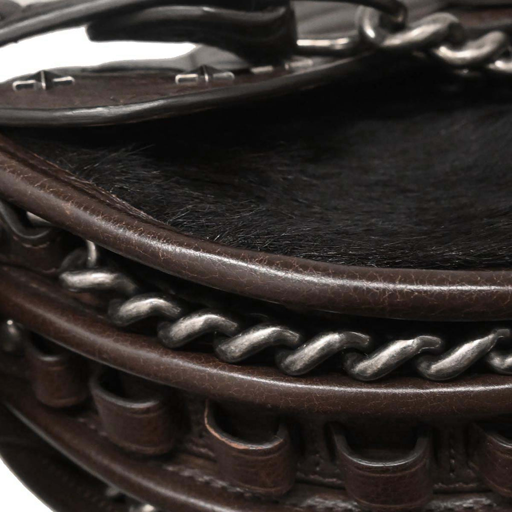 Chanel Brown Calfskin Pony Hair Paris-Dallas Saddle Shoulder Bag