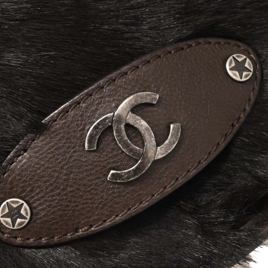 Chanel Brown Calfskin Pony Hair Paris-Dallas Saddle Shoulder Bag