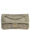 Chanel Silver Perforated Calfskin French Riviera Shoulder Bag