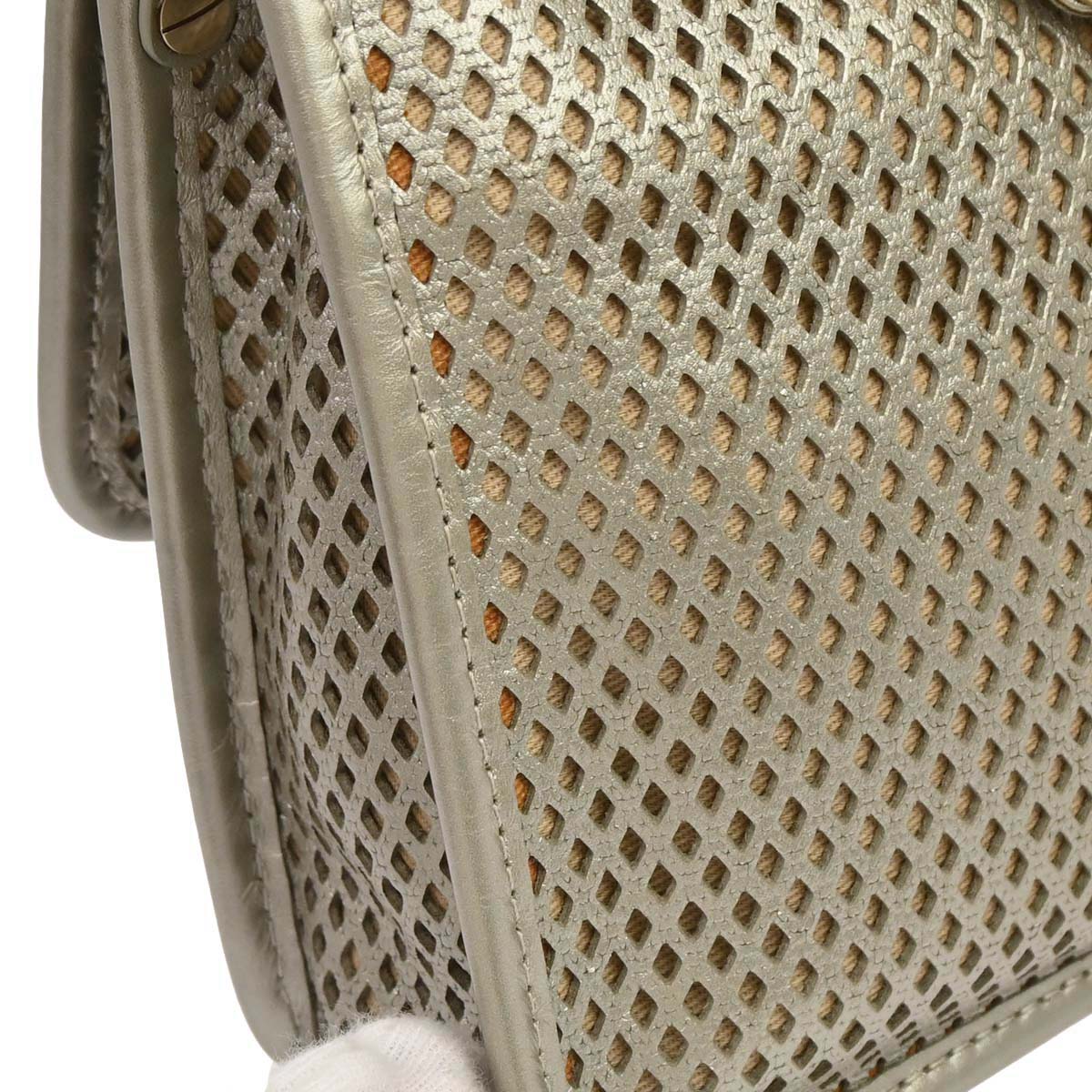 Chanel Silver Perforated Calfskin French Riviera Shoulder Bag