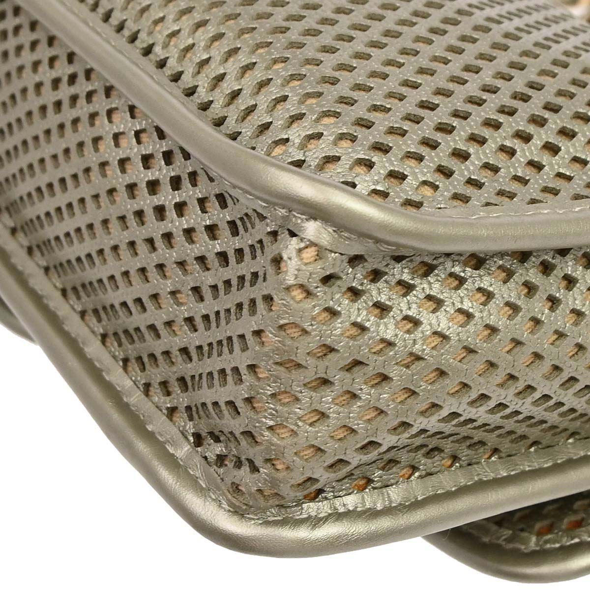 Chanel Silver Perforated Calfskin French Riviera Shoulder Bag