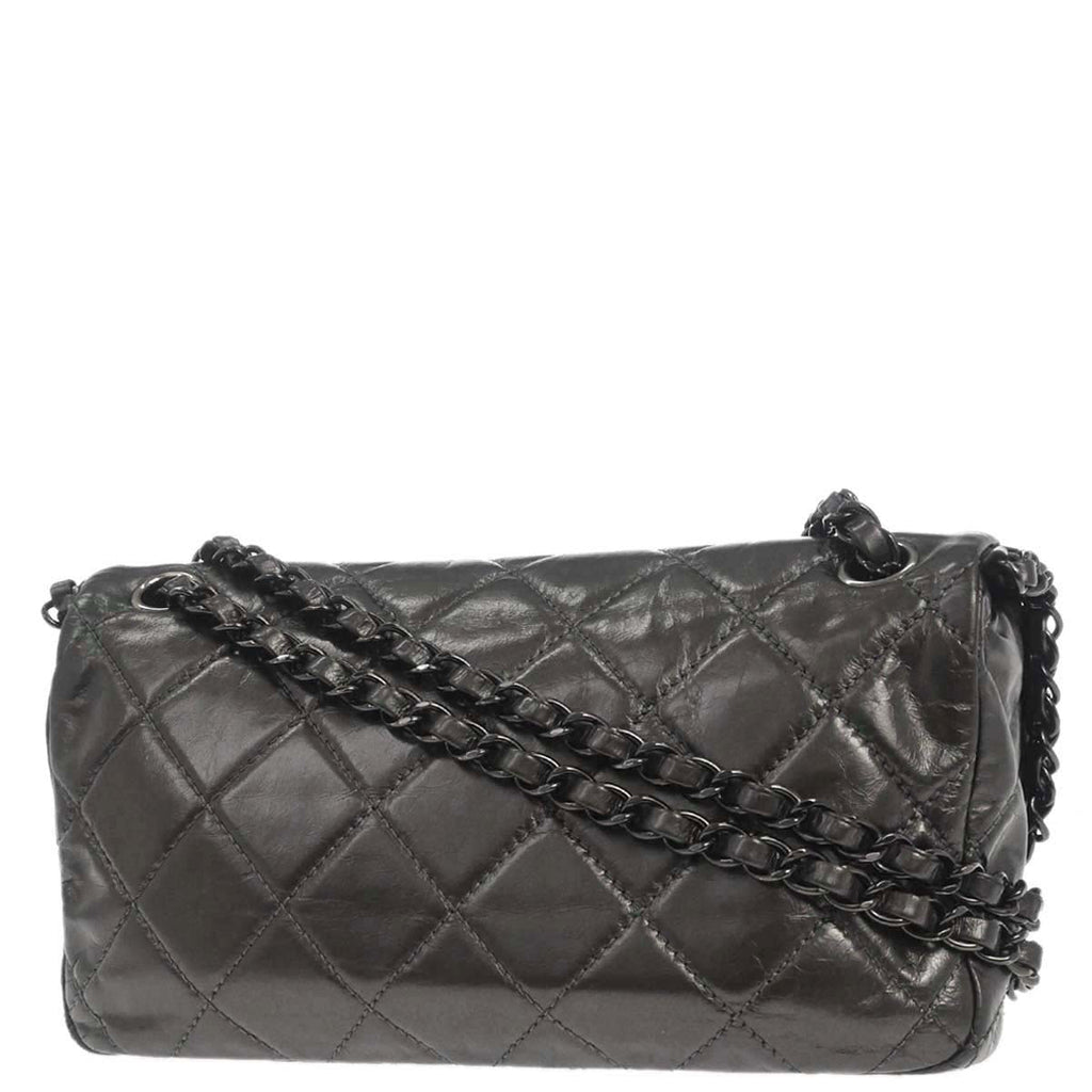 Chanel Gray Calfskin Chain Me Shoulder Bag