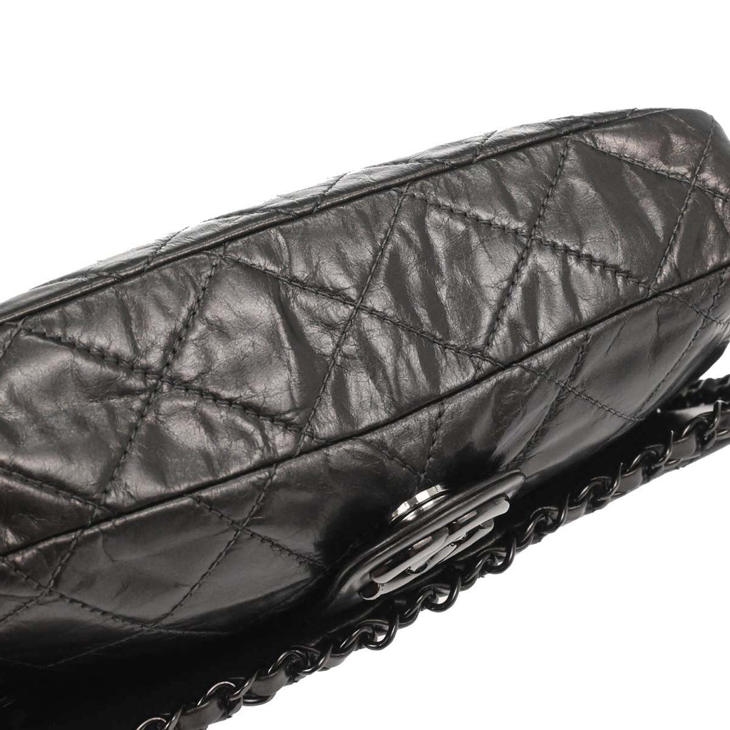 Chanel Gray Calfskin Chain Me Shoulder Bag