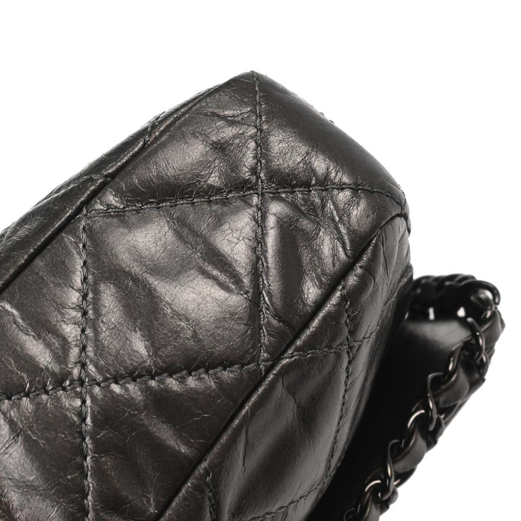 Chanel Gray Calfskin Chain Me Shoulder Bag
