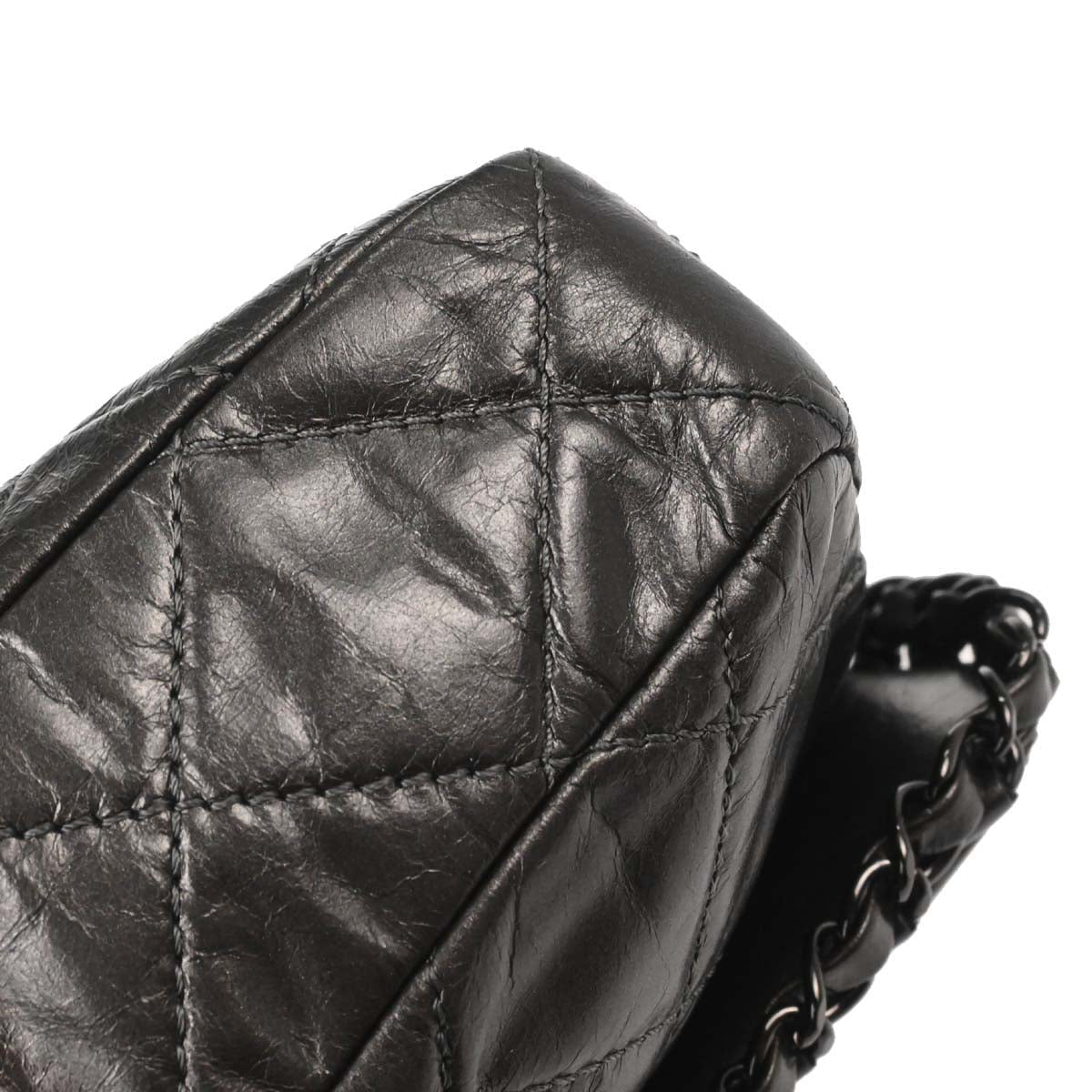 Chanel Gray Calfskin Chain Me Shoulder Bag