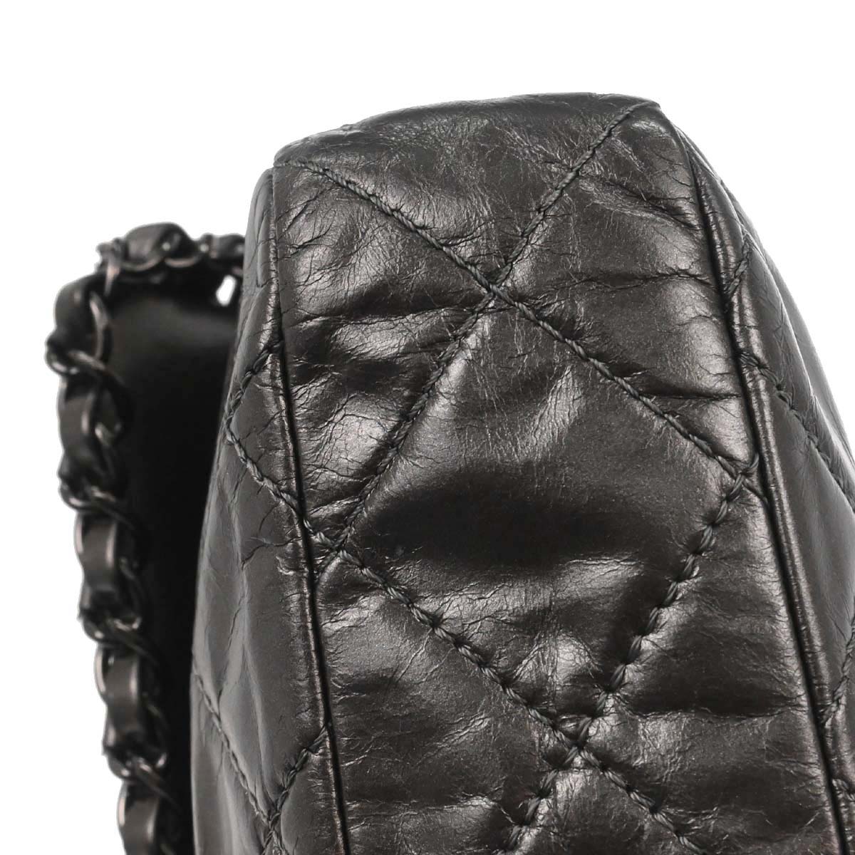 Chanel Gray Calfskin Chain Me Shoulder Bag