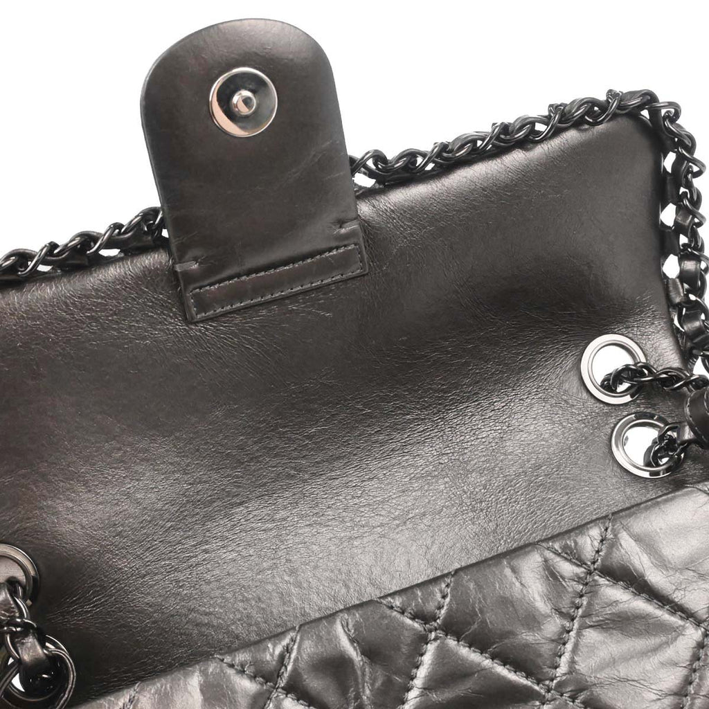 Chanel Gray Calfskin Chain Me Shoulder Bag