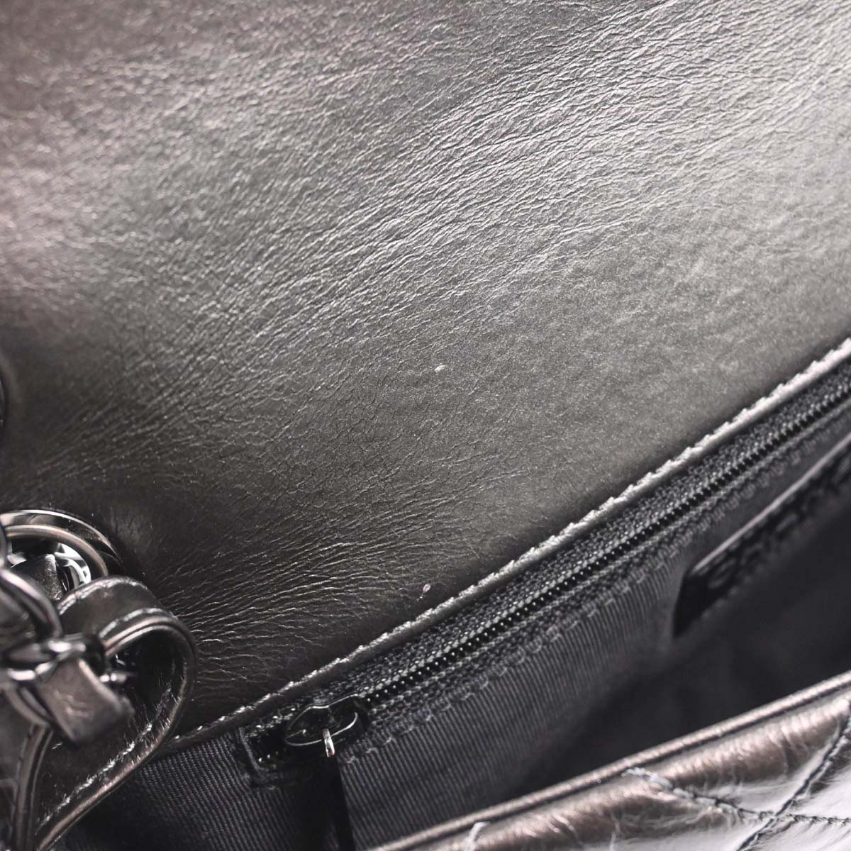 Chanel Gray Calfskin Chain Me Shoulder Bag