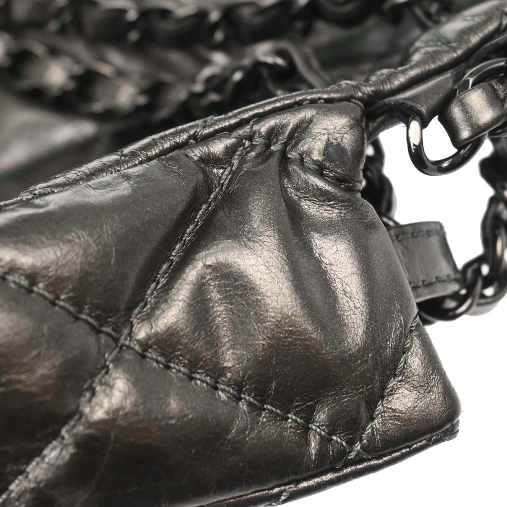 Chanel Gray Calfskin Chain Me Shoulder Bag