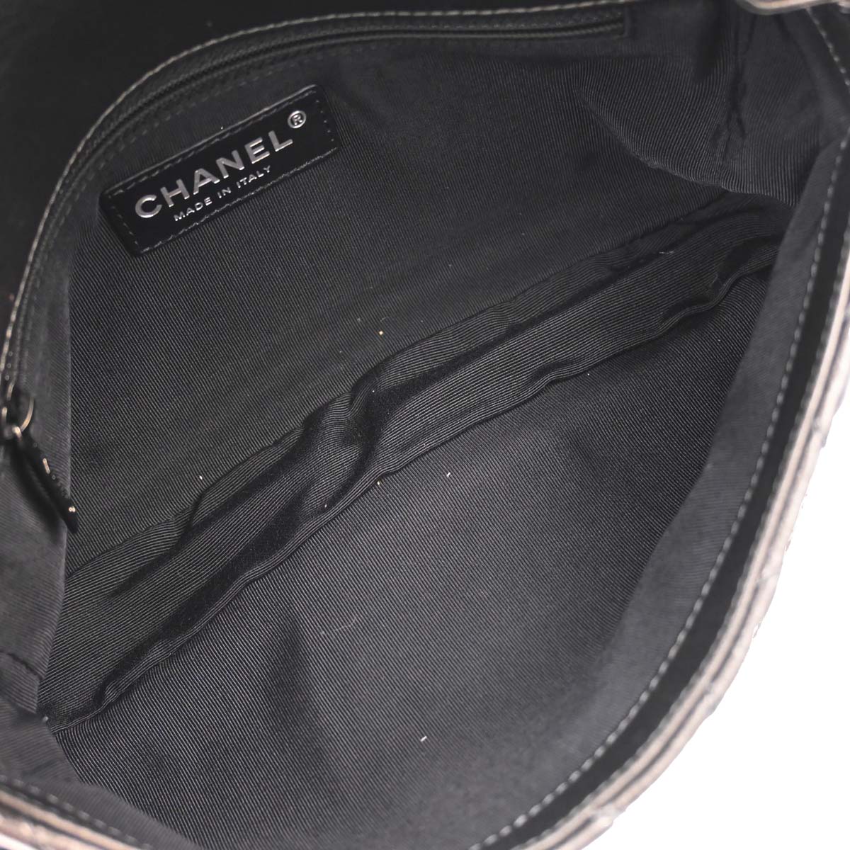 Chanel Gray Calfskin Chain Me Shoulder Bag