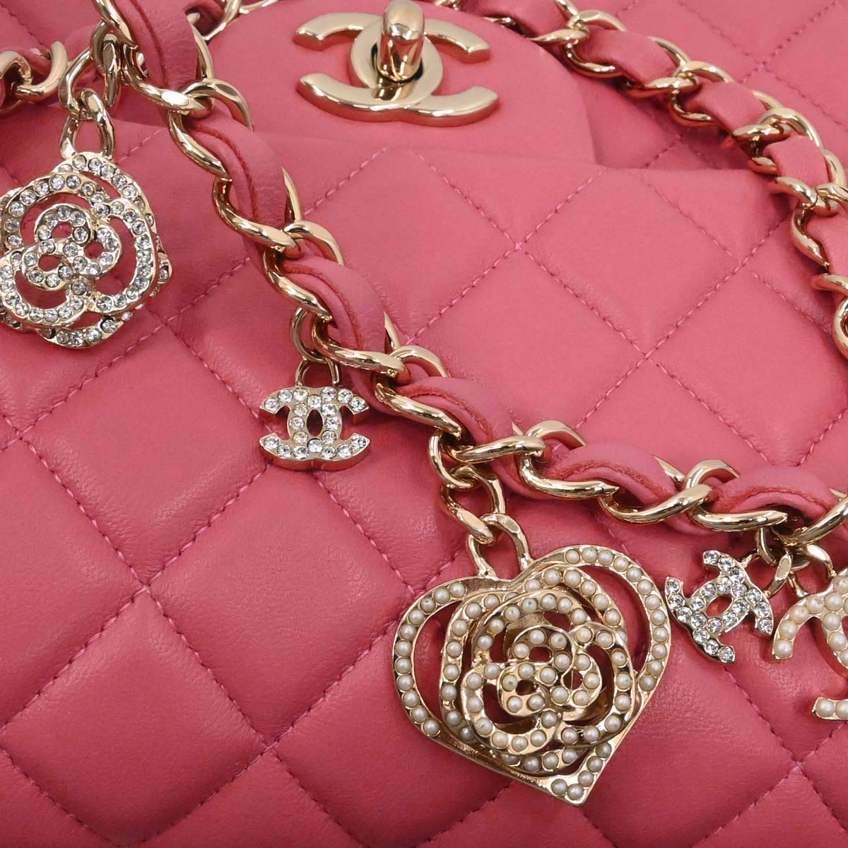 Chanel Pink Lambskin Valentine Shoulder Bag