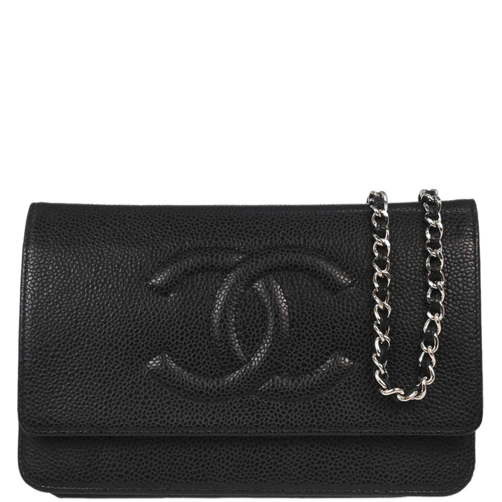 Chanel Black Caviar Timeless WOC Wallet on Chain Shoulder Bag