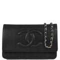 Chanel Black Caviar Timeless WOC Wallet on Chain Shoulder Bag
