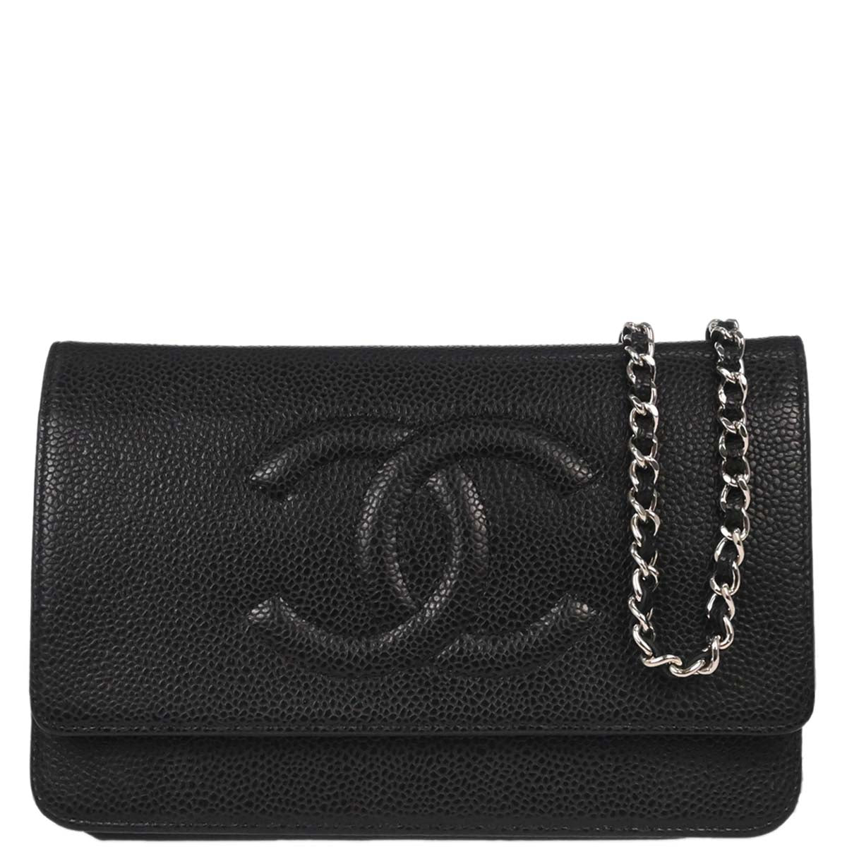 Chanel Black Caviar Timeless WOC Wallet on Chain Shoulder Bag