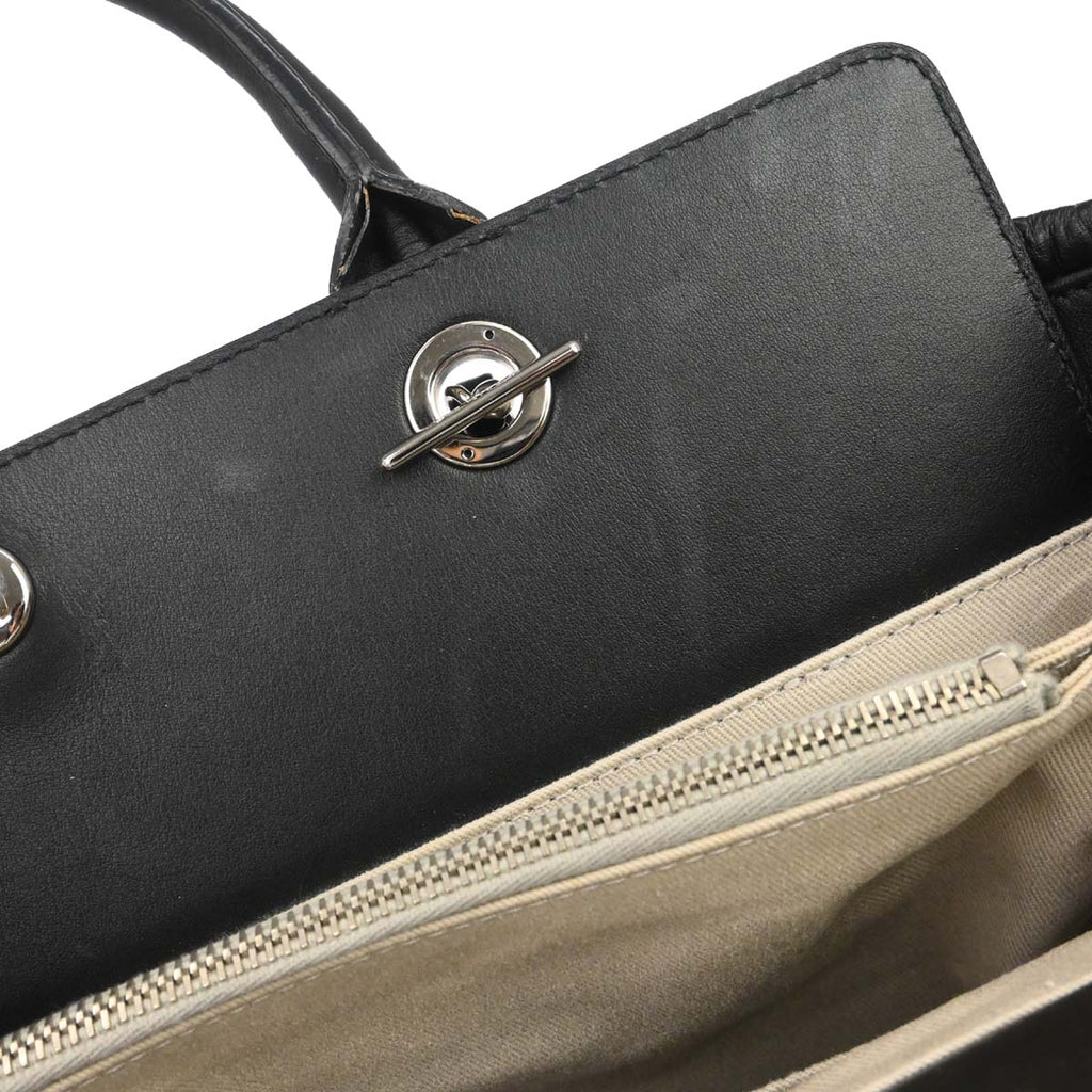 Chanel 2012-2013 Black Calfskin Bi-Coco Tote 2way Chain Handbag