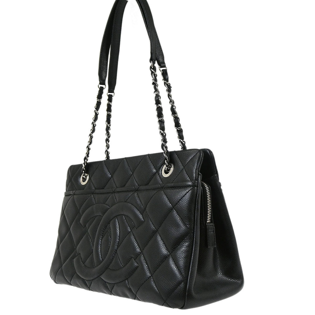 Chanel Black Caviar Skin Timeless CC Chain Tote Bag