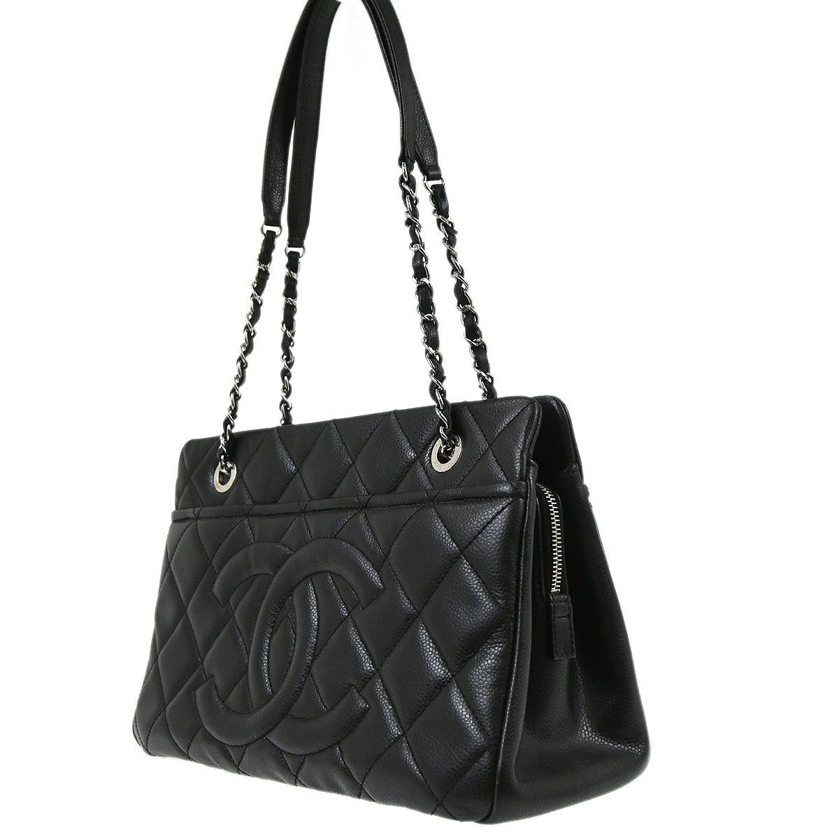 Chanel Black Caviar Skin Timeless CC Chain Tote Bag
