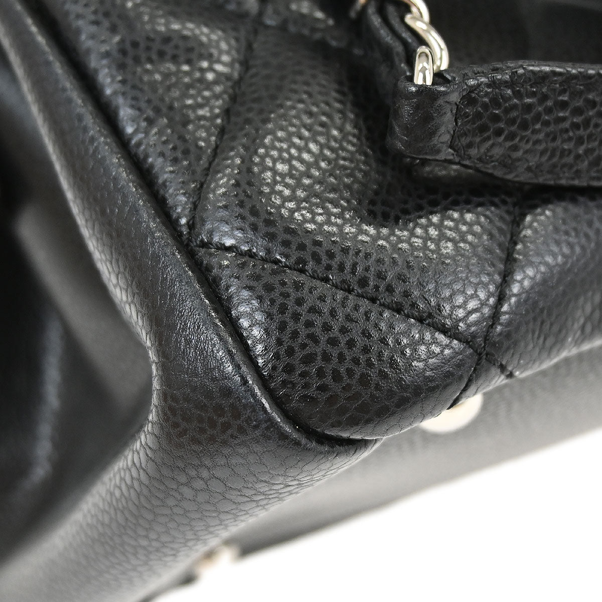 Chanel Black Caviar Skin Timeless CC Chain Tote Bag
