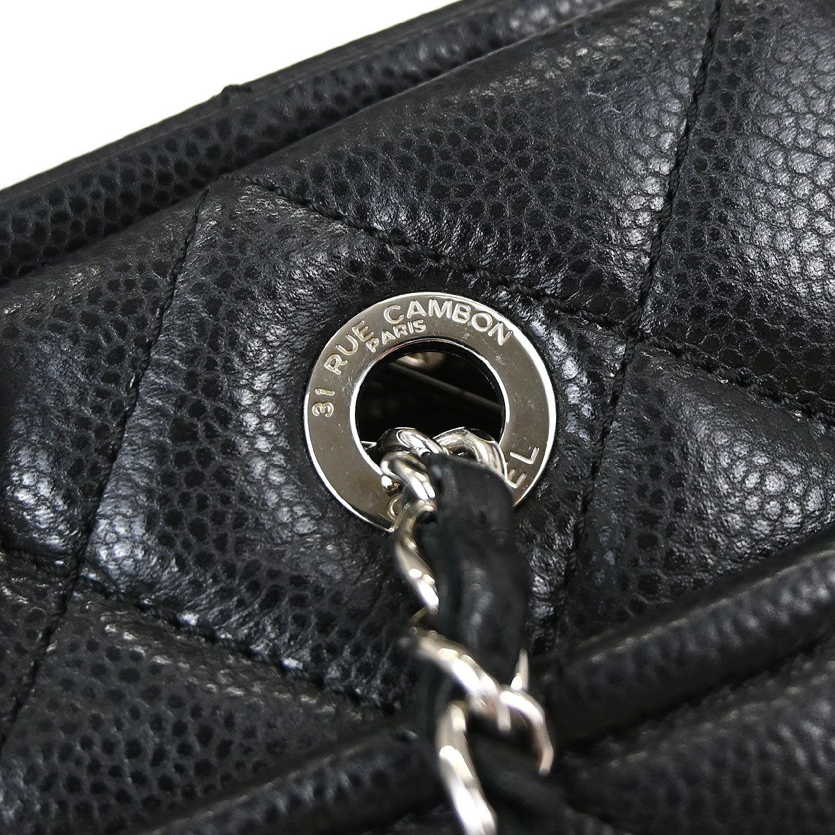 Chanel Black Caviar Skin Timeless CC Chain Tote Bag