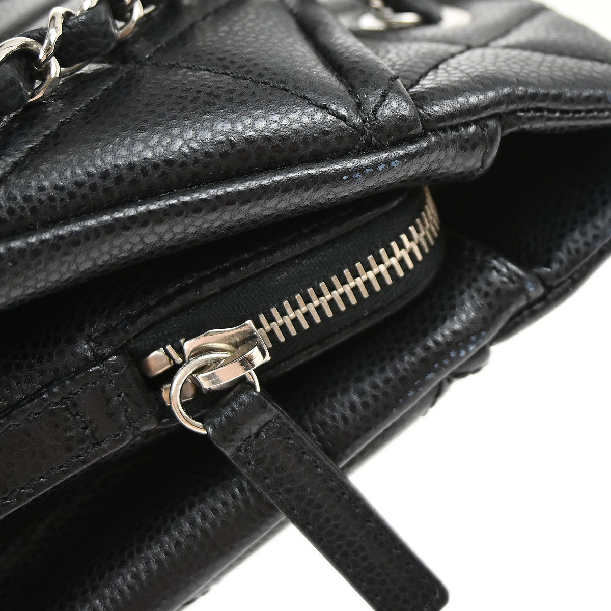 Chanel Black Caviar Skin Timeless CC Chain Tote Bag