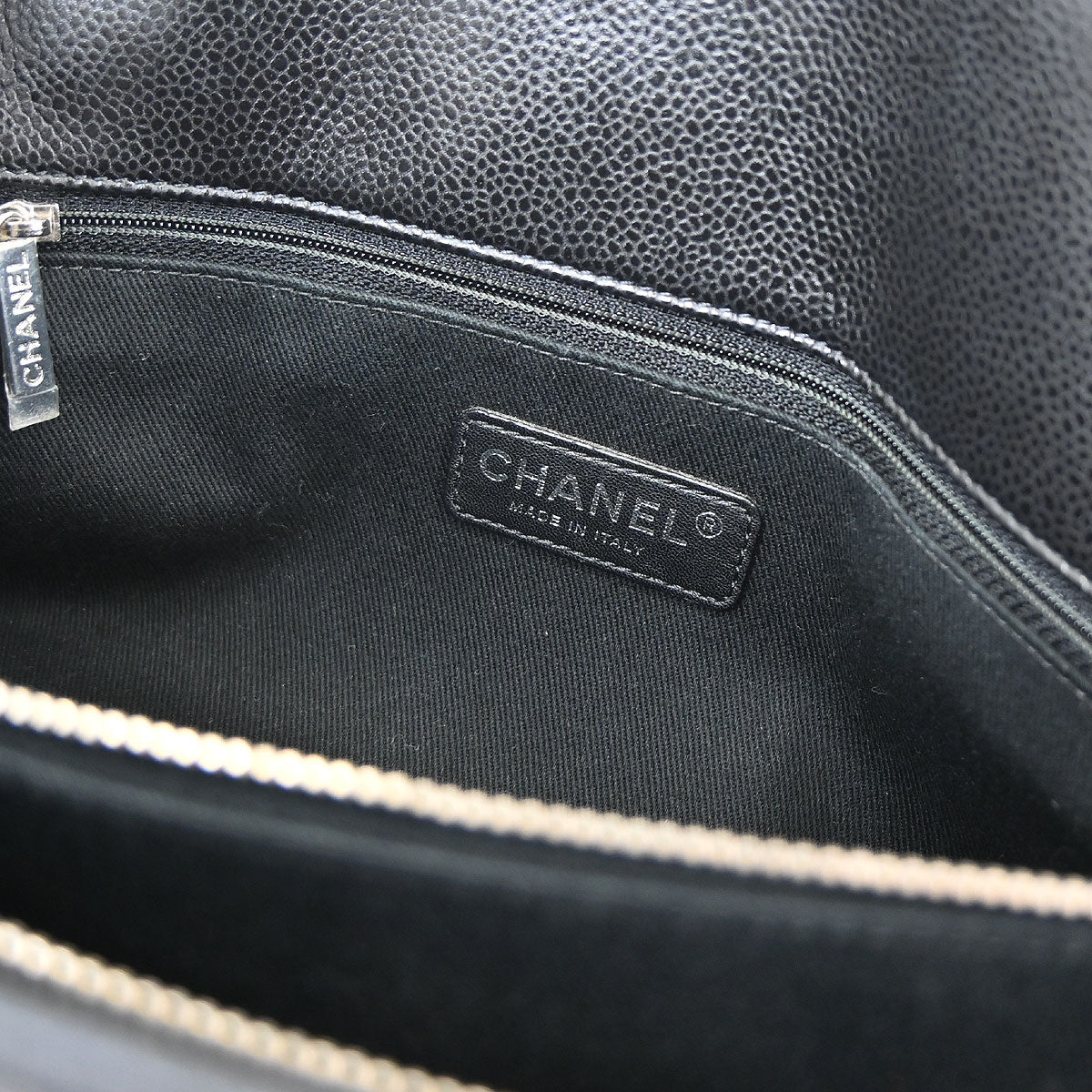 Chanel Black Caviar Skin Timeless CC Chain Tote Bag